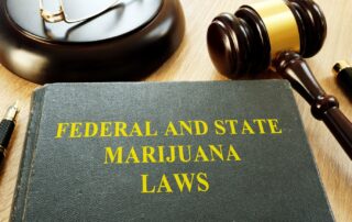 A legal book containing federal and state laws regarding marijuana