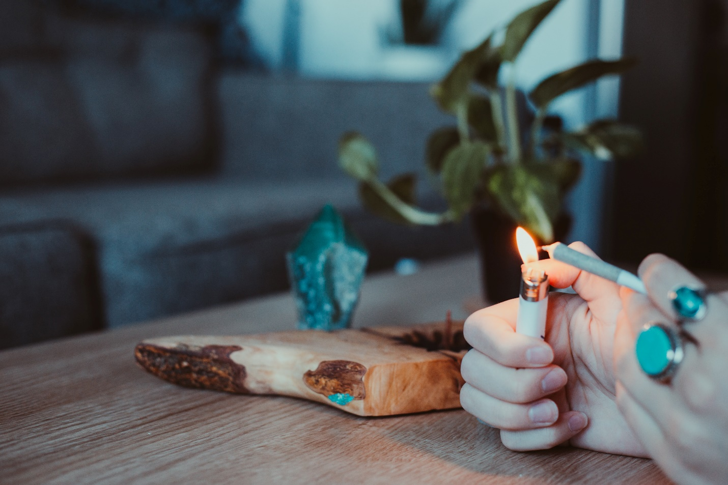 Marijuana being lit up